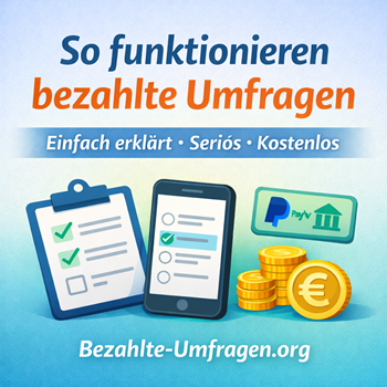 So funktioniert es – Ablauf: Anmeldung, Umfrage, Vergütung (bezahlte Umfragen Deutschland)